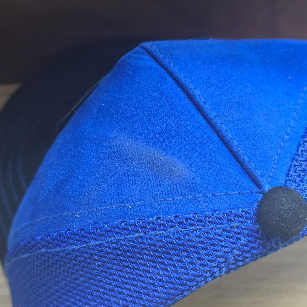 Goorin Bros Flex The Pitbull Trucker Hat Blue Suede Black Brim Snapback - Picture 4 of 8